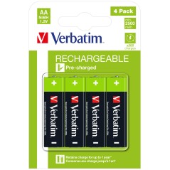 Verbatim RECHARGEABLE BATTERY AA 4 - Reliable Power for All Your Devices (49517)